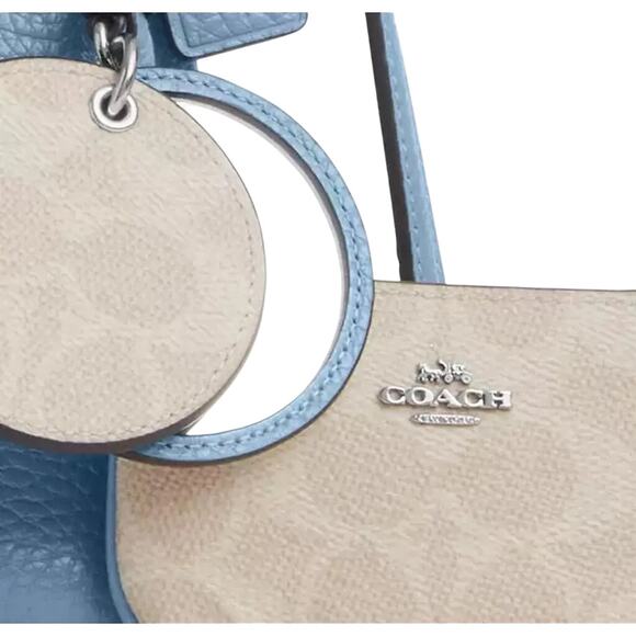 Coach Laurel Shoulder Bag with a chain strap Blue NWT - Picture 6 of 7